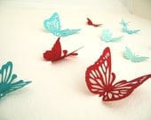 15 3D Wall Butterflies, 3D Wall Decor, 3D Butterfly Wall art,Paper, Wall Decor, Wedding Decor, Girls Room, Handmade by Simplychiclily Etsy