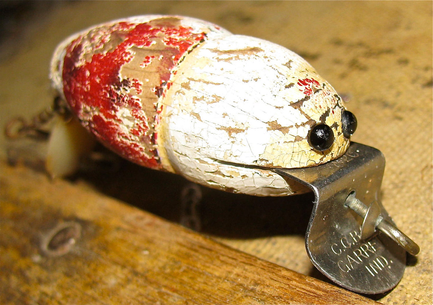 Vintage Wooden  ( Creek Chub Bait Company ) C.C.B.Co. Midget Beetle Fishing Lure