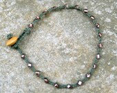 Purple Pink and Gray Single Wrap Bracelet Perfect Beach Jewelry