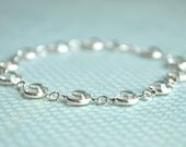 Evelyn Bracelet - round clear swarovski crystal channel silver plated bracelet - simple wedding or everyday jewelry - adenandclaire