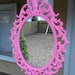 Fairy Princess Mirror - Ornate Vintage Frame in Bubble Gum Pink - 13 by 10 inches