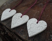 Porcelain Hearts Box of 5, Valentines Gift, Mrs Peterson Pottery, Wedding Favours, Free Worldwide Shipping
