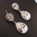 bridal wedding Clear white teardrop cubic zirconia cz on teardrop cz post earrings - Free US shipping