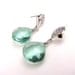 caribbean sea green quartz drop with white gold curvy post- Free US shipping