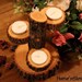 Tiered Log Votive Candle Holder Stand Rustic Wedding / Home Decor Candle Tree