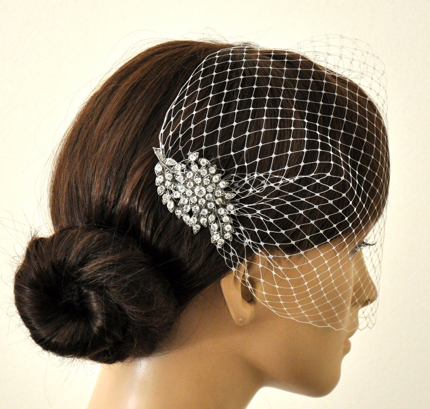 BIRDCAGE VEIL ,bridal comb, (2 items),bridal veil wedding, Bridal Hair comb,,bridal head piece,bridal hair accessories