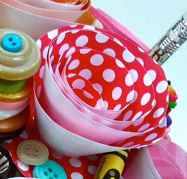Art-Lover/School-Supply Paper Flower Bouquet
