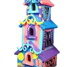 Large Hand Painted Cartoon Style Birdhouse