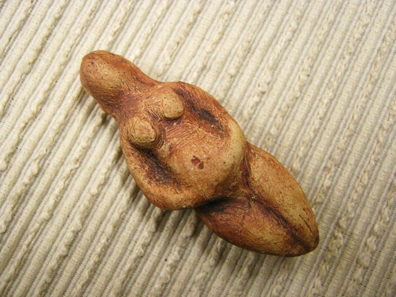 Handmade Pottery /  Mothers' day Gift / Nubian Clay Goddess Talisman Pendant / Venus Bead / Handmade Jewelry Supplies