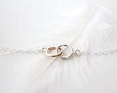 Mixed Double Ring Necklace - Eternal - Silver and Gold
