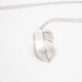 Long Feather Necklace - Silver - Flowing Feather - 30 inch