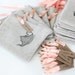 Vintage Teapot Stamped Handmade Drawstring Pouches With Tea Time Tags - Party Favors - Set of 25