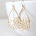 Flower Teardrop Earrings - Garden - Gold or Silver