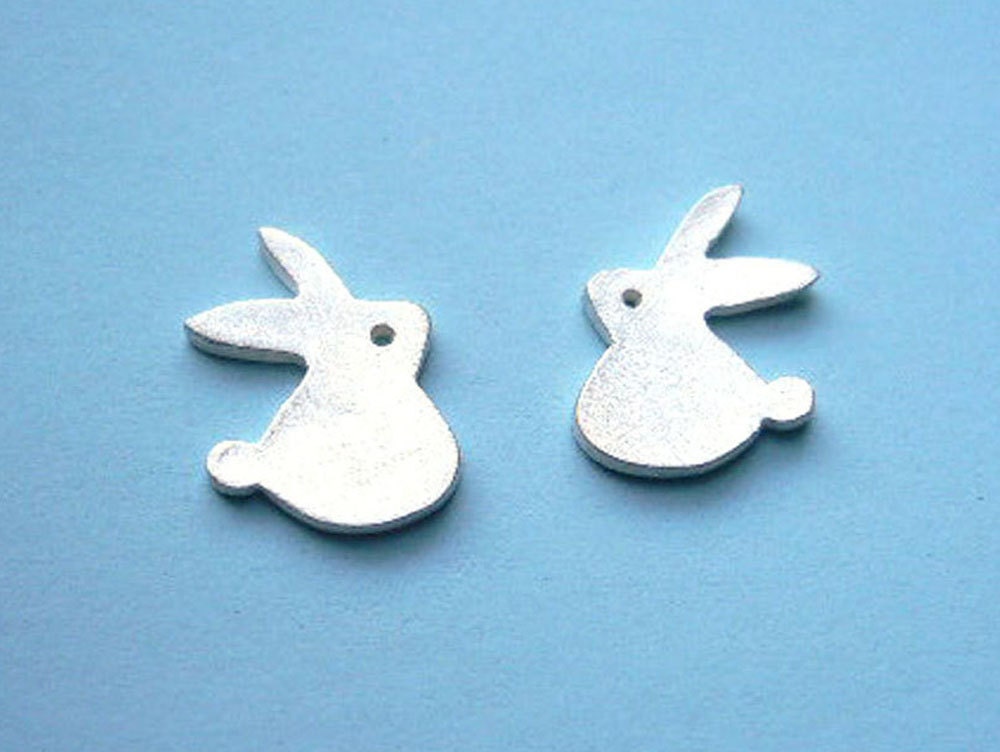 Little Bunny Earrings - rabbit stud - handcrafted silver jewelry