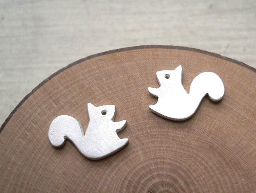 Forest Squirrel Earring - silver stud earrings - animal jewelry