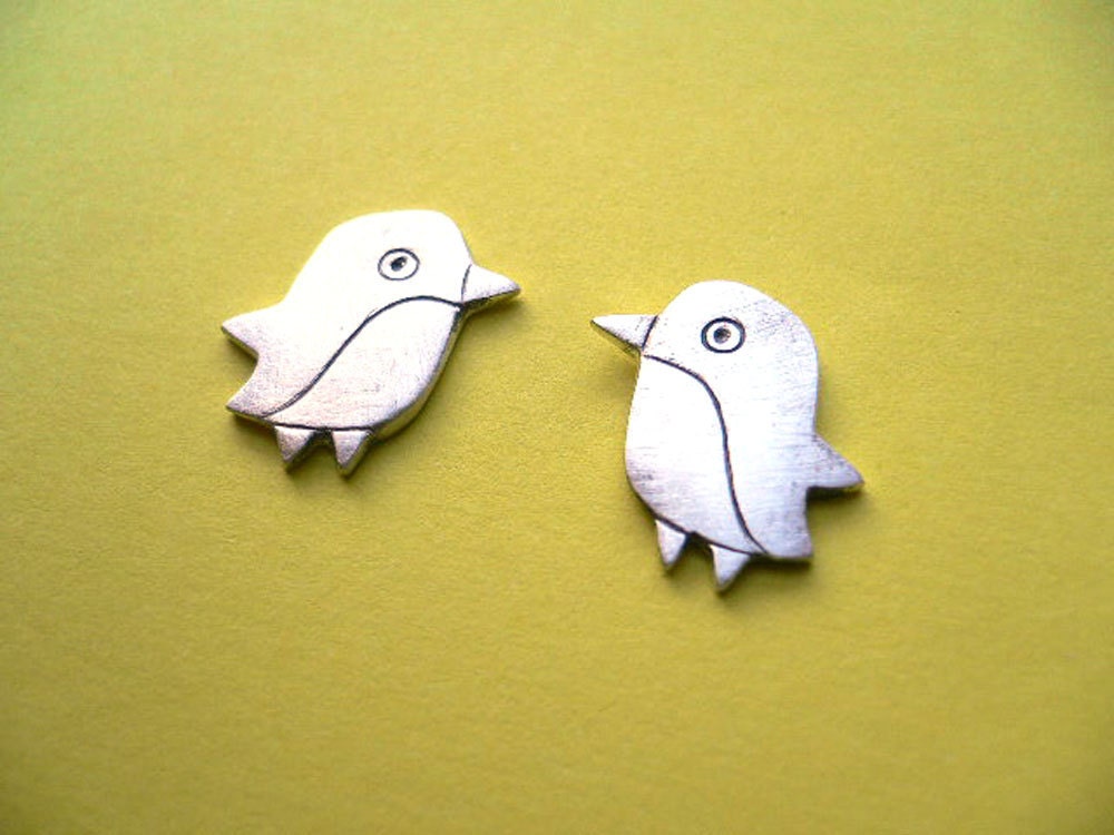 Penguin Stud Earring - Artisan Silver Jewelry