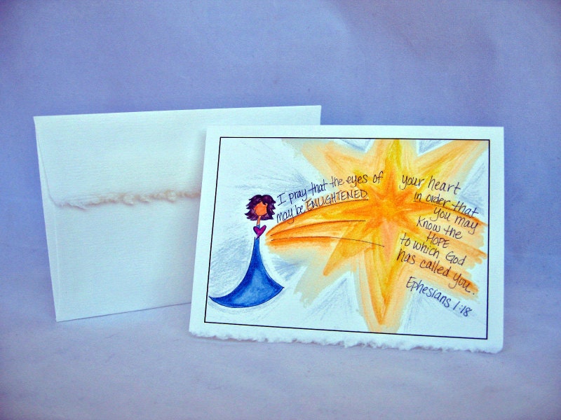 Ephesians 1:18  Illustrated Note Card - Enlightened