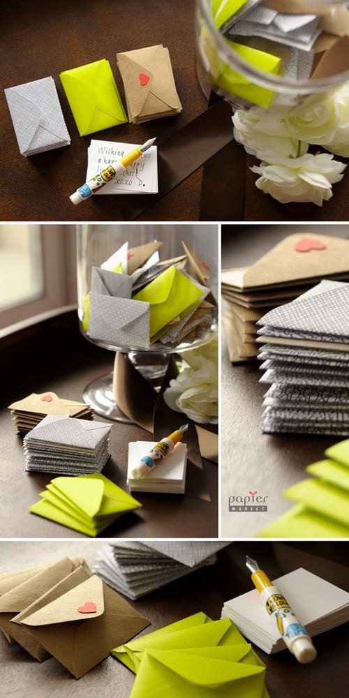 Mini envelope in assorted pattern, set of 50, great for wedding reception and parties