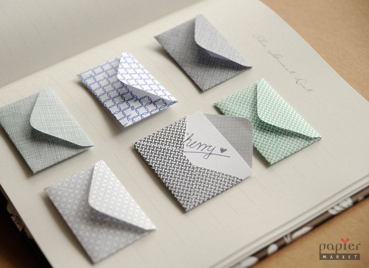 Mini envelope in assorted pattern, set of 50, great for wedding reception and parties