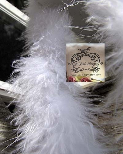 Marabou Boa Feathers White Small Short Haired