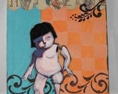 12 x 12 original mixed media oil painting by Jane LeBlanc