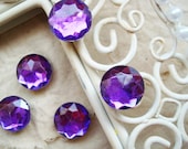 Amethyst Magnets - Classic Cut Rhinestones - Shabby Chic Set of 10