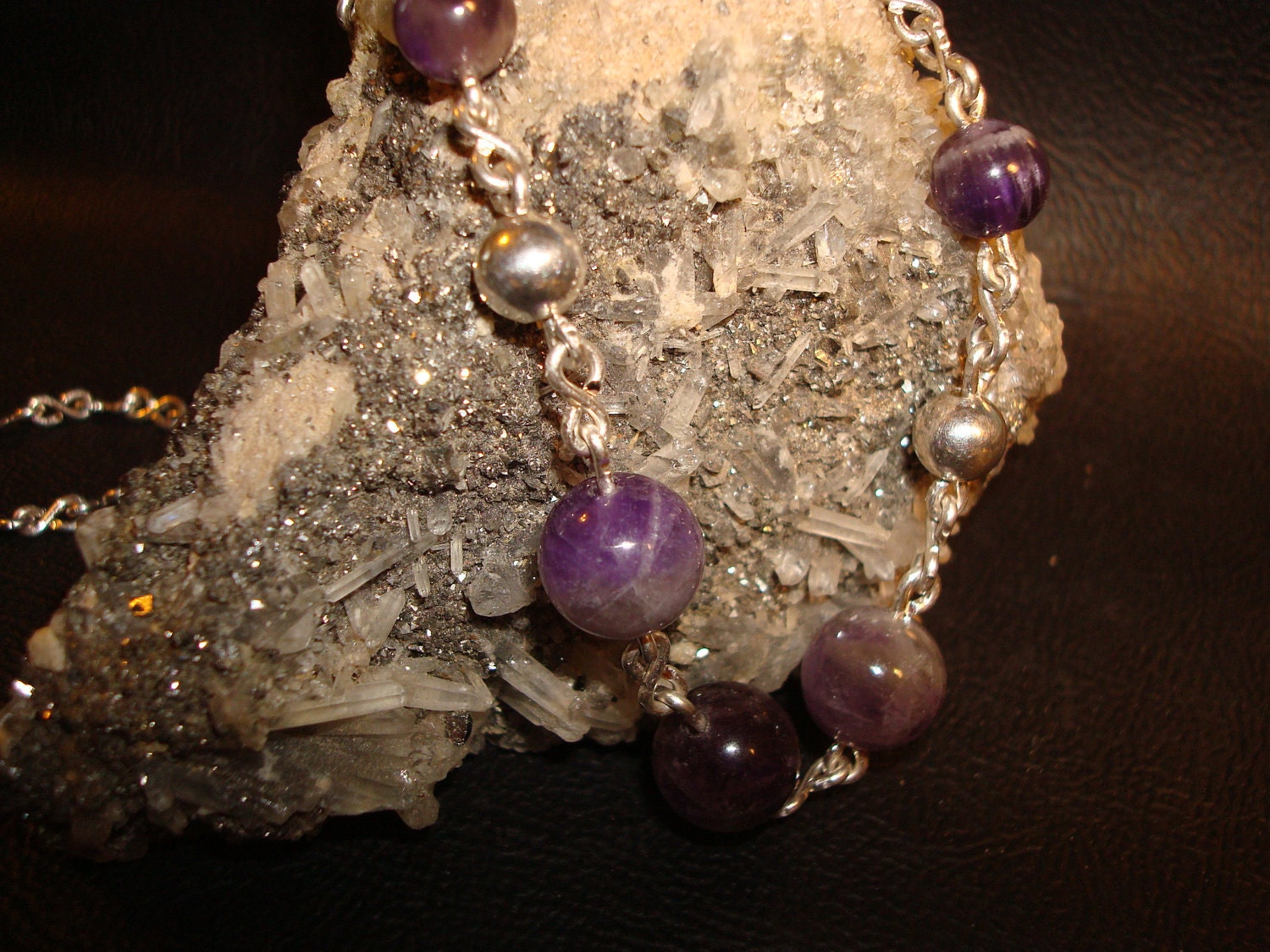 SALE Amethyst Silver Necklace
