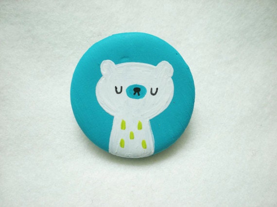 Snow Bear Brooch/ Pin