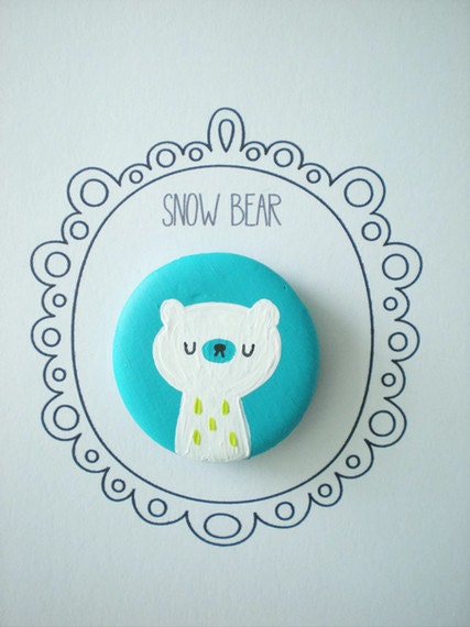 Snow Bear Brooch/ Pin