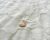 Tiny rose gold heart necklace, tiny love, bridal or everyday jewelry