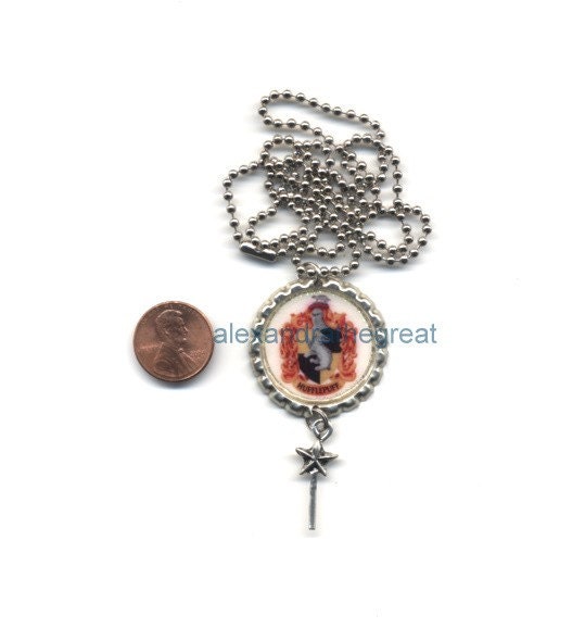 Harry Potter Inspired - Hufflepuff Crest 2 - Bottle Cap Necklace / Pendant / Charm / Jewelry - FREE SHIPPING
