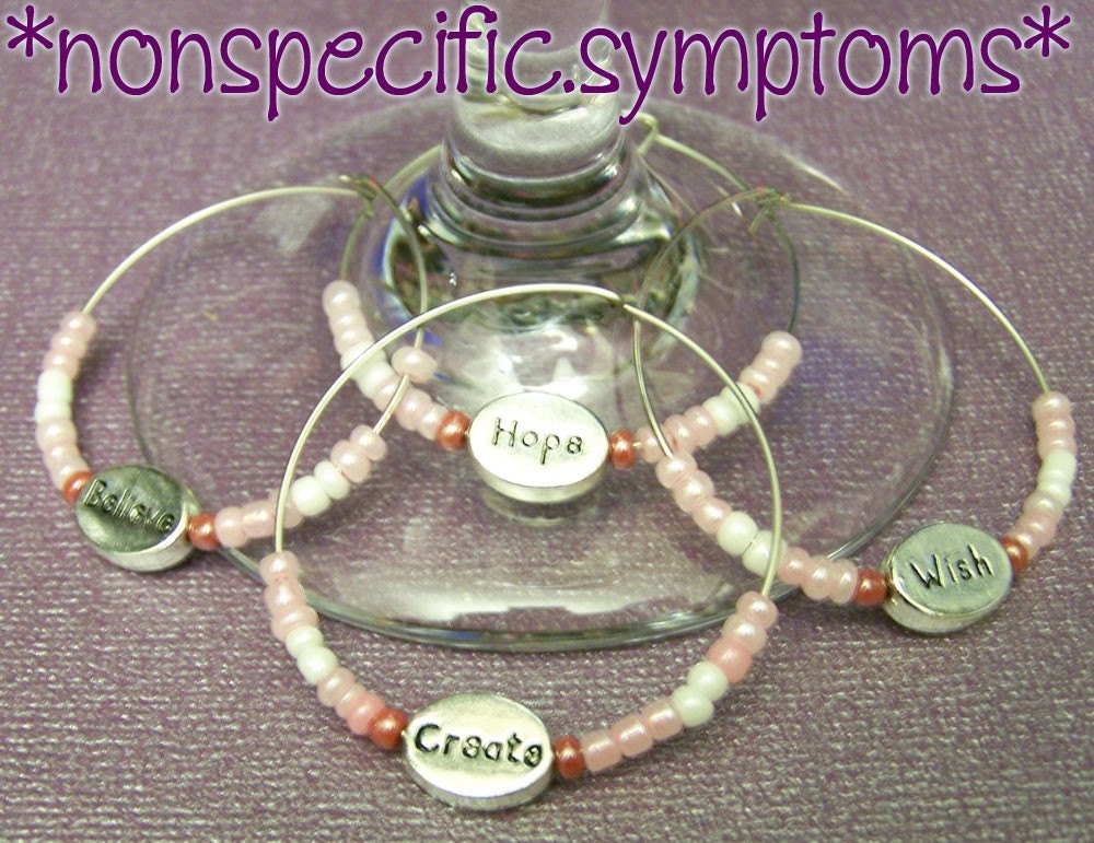 Inspirational Breast Cancer Awareness Wine Charms