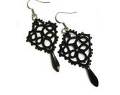 Black lace earrings lace jewelry