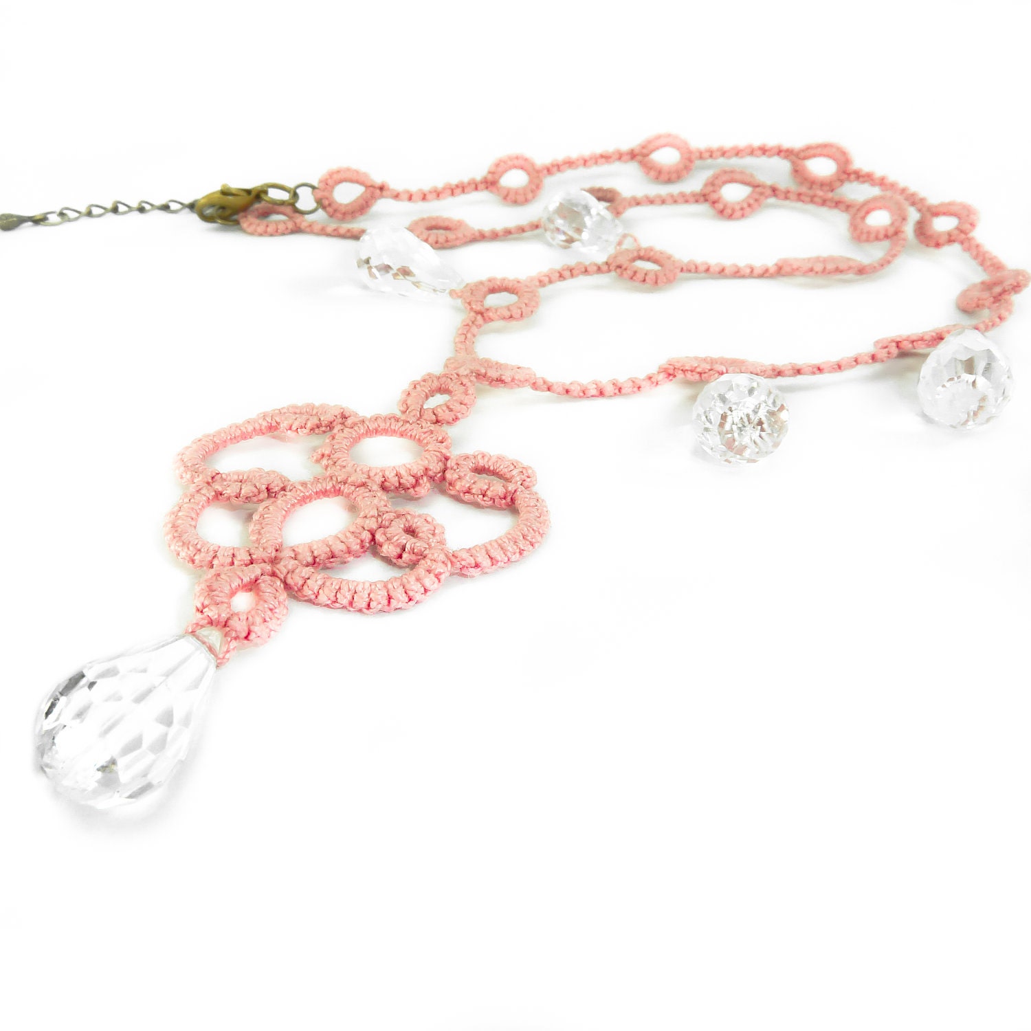 Braidsmaide pink lace necklace - Decoromana