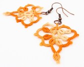 Orange lace earrings lace jewelry