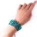 Teal lace cuff bracelet retro Victorian vintage inspired jewelry bridesmaid gift Lace fashion