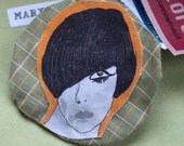 MAY 10% SALE Mary Quant Mod fabric Fascinator or Pin