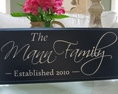 FAMILY NAME Sign ..... Carved Personalized Family Name Sign, Anniversary gift, Wedding 7 x 16