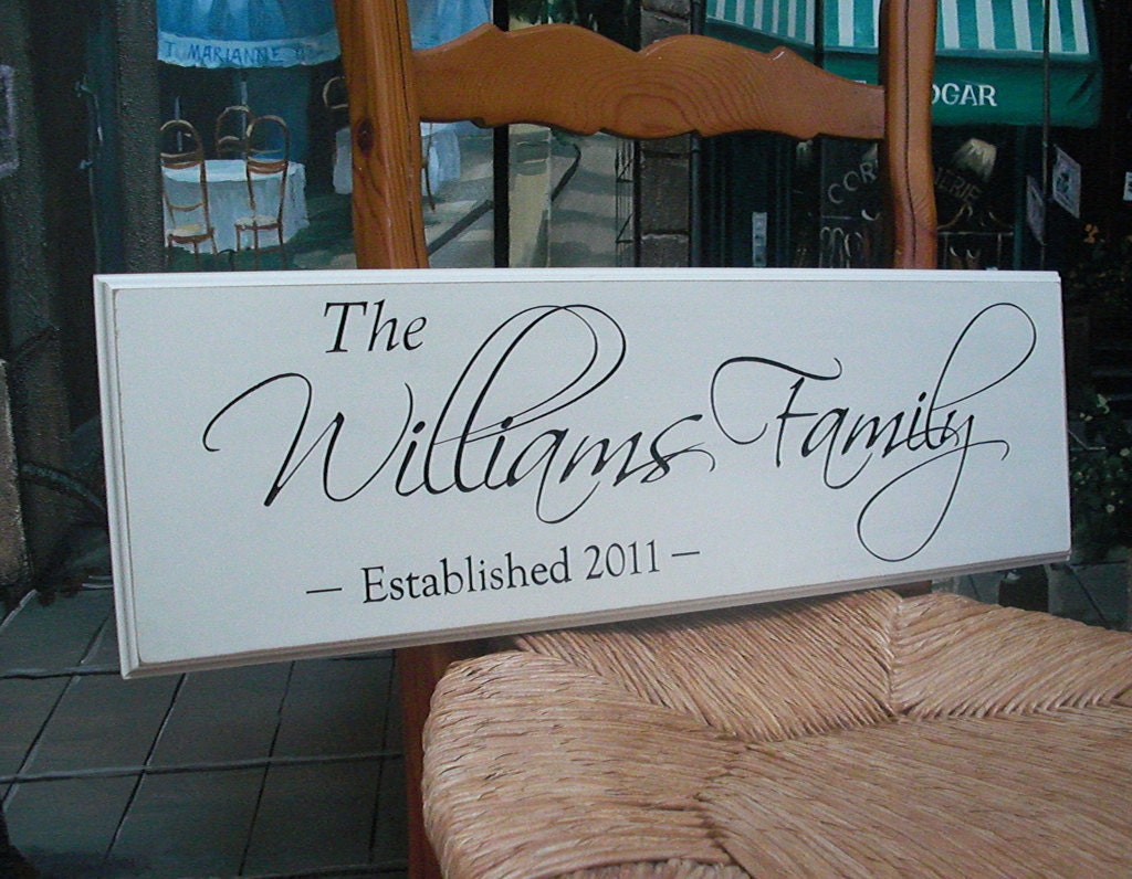 Family Name Sign.....Carved Personalized Family Name 8 x 24 Sign...