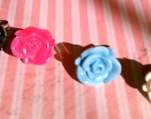 CLEARANCE SALE 25% OFF Glitter Resin Rose Adjustable Ring