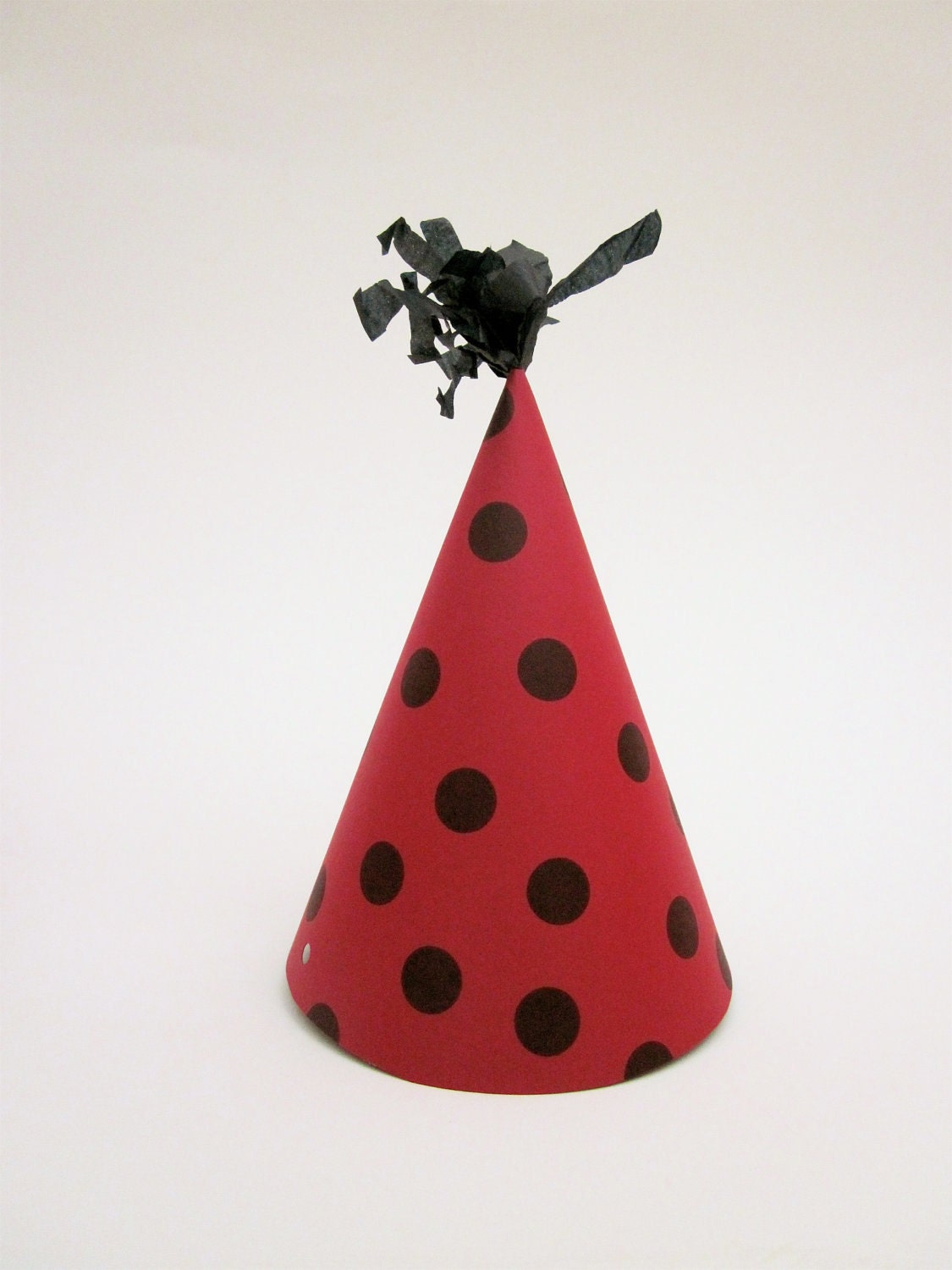 Ladybug themed/ red and black polka dot party hats