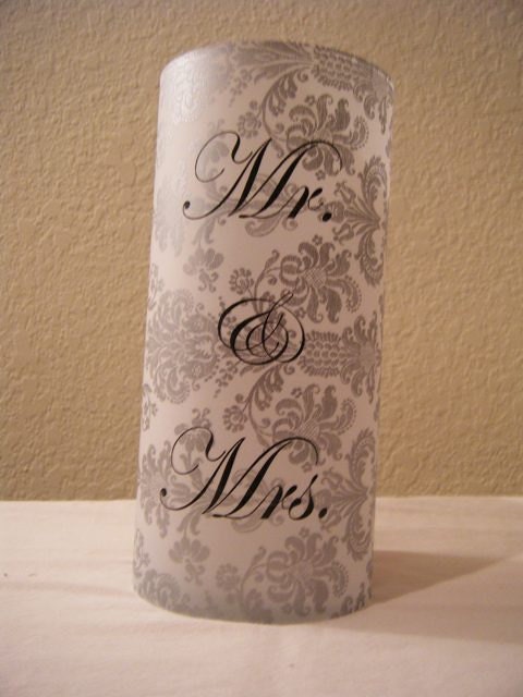 Silver Damask Sweetheart Luminarie-READY TO SHIP