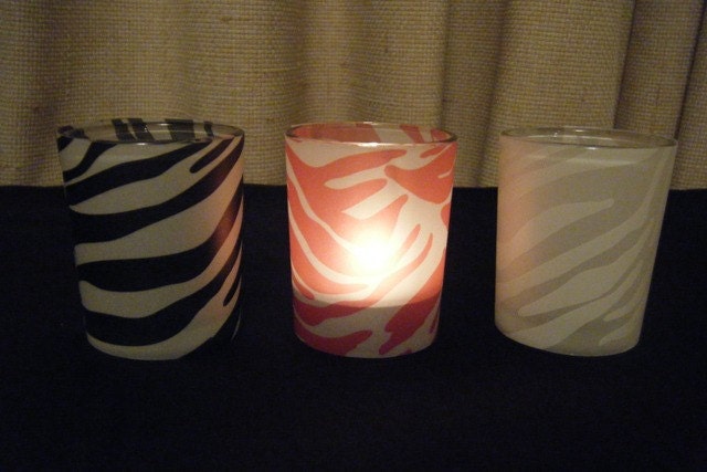 Fun Zebra Votive Candles - Set of 3