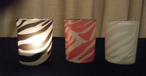 Fun Zebra Votive Candles - Set of 3
