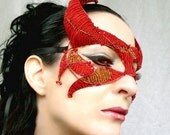 horned jester masquerade mask, handmade