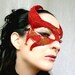 horned jester masquerade mask, handmade