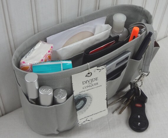 Purse ORGANIZER insert SHAPER / With Swivel Snap / You choose the color & size / Extra STURDY / 5 Sizes Available