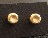 Gold Stud Earring - 14k gold filled - Perfectly Petite Pebble Post ( tiny 4mm ) - small organic handmade gold stud earrings