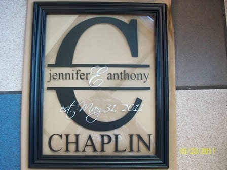 Split Letter Monogram Frame