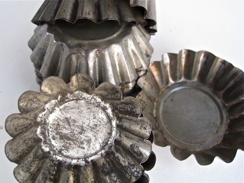Tin Jelly Molds Tart Tins - Old Fashioned Tin Molds - Aluminum Pastry Molds